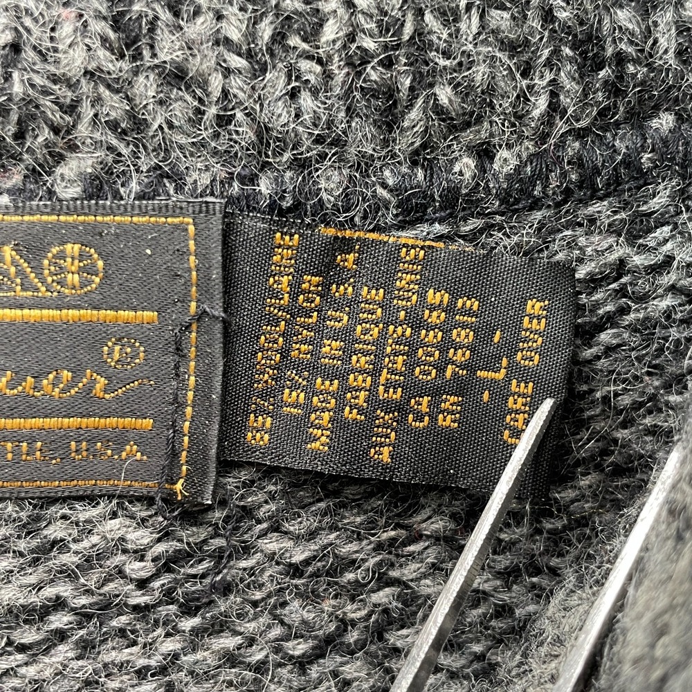 Vintage Eddie Bauer Sweater Men Large Gray Wool Blend Pullover Mock Neck Outdoor - Picture 4 of 9